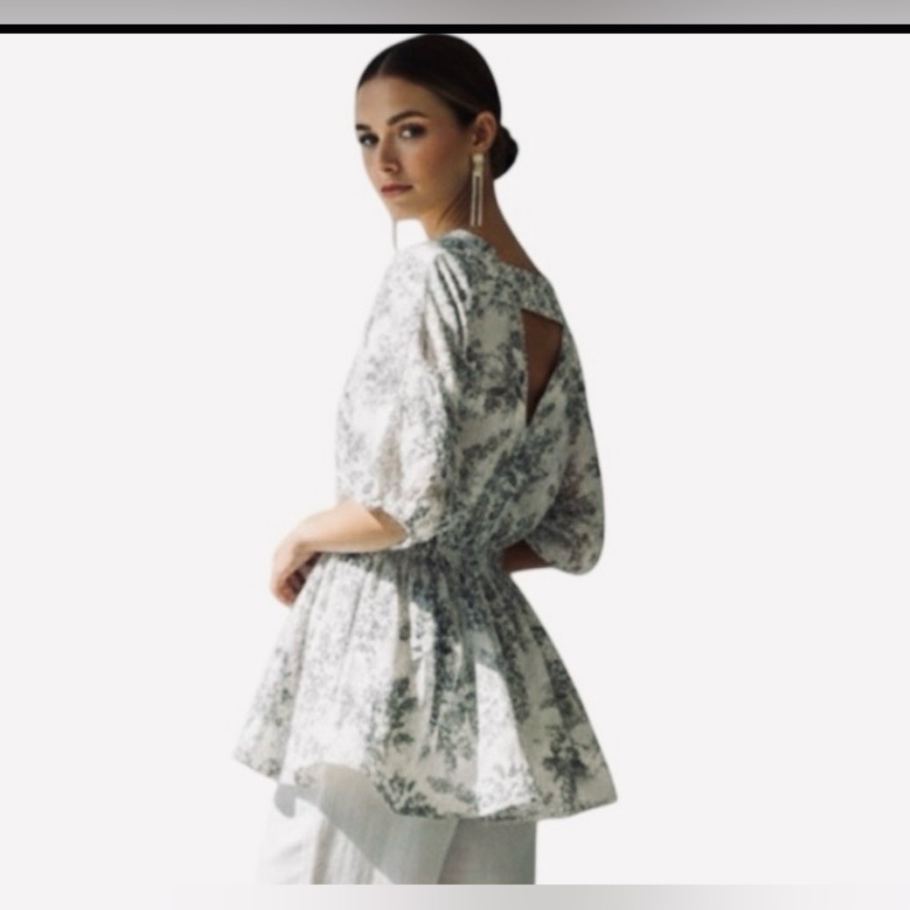 Lemlem by Liya Kebede Floral Tunic Blouse | Size Small | Toile Print